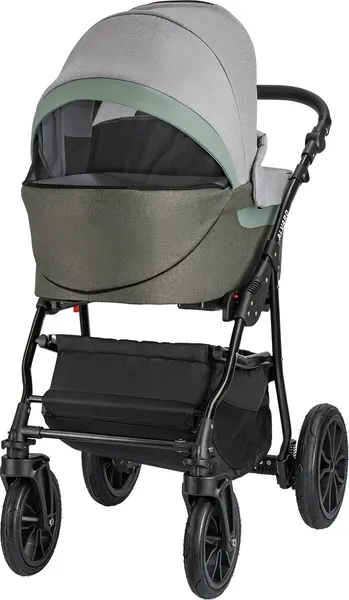 Изображение товара Детская универсальная коляска Alis Alvaro 2 в 1 (Al 10, темно-серый/светло-серый/шалфей кожа)
