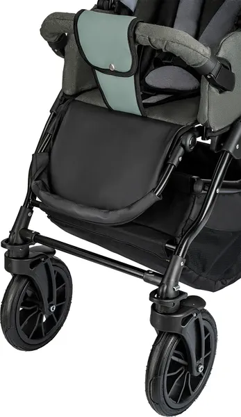 Изображение товара Детская универсальная коляска Alis Alvaro 2 в 1 (Al 10, темно-серый/светло-серый/шалфей кожа)