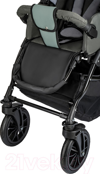 Изображение товара Детская универсальная коляска Alis Alvaro F 3 в 1 (Al 10, темно-серый/светло-серый/шалфей кожа)