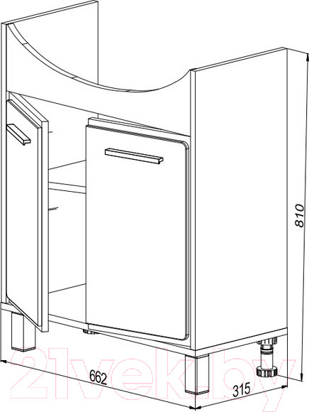 Изображение товара Тумба под умывальник СанитаМебель Камелия-66 Д4