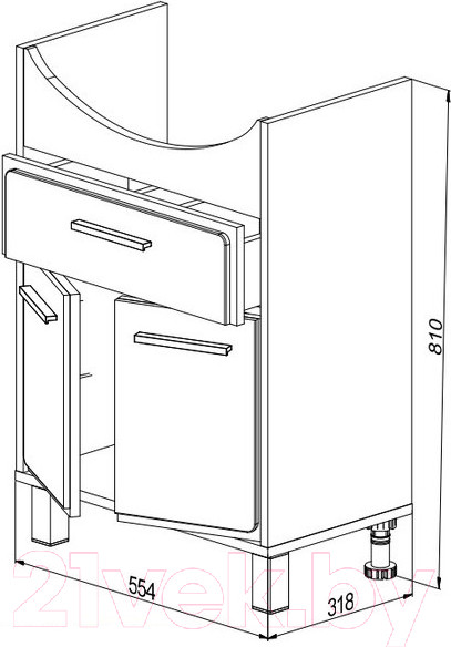 Изображение товара Тумба под умывальник СанитаМебель Камелия-64.22 Д4
