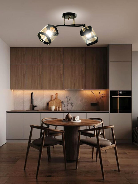 Изображение товара Потолочный светильник Aitin-Pro НПБ 02-2x60-101 / 9079/2 (черный/золото)