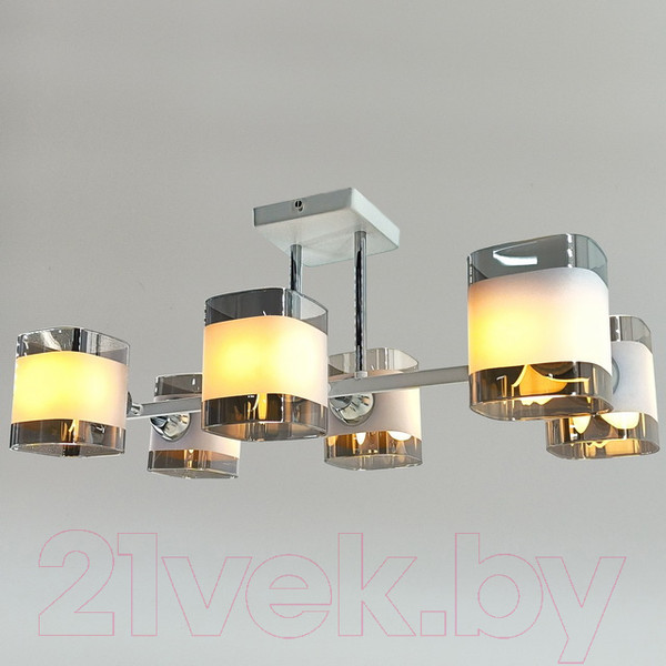 Изображение товара Люстра Aitin-Pro НПБ 02-6x60-101 / 9089/6 (белый/хром)