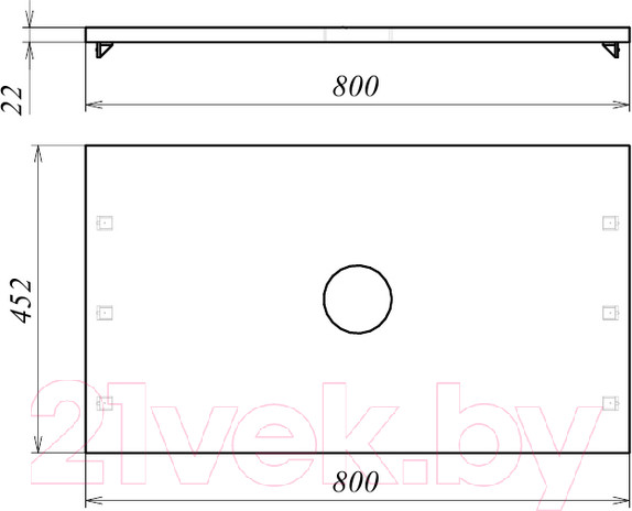 Изображение товара Столешница для тумбы в ванную Garda Ст58_800