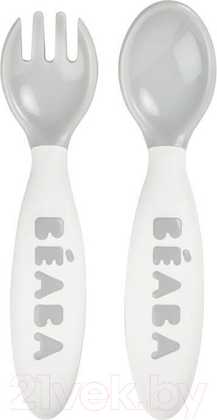 Изображение товара Набор столовых приборов для кормления Beaba Lot 2 Couverts Ergo 2 Age Mist 913470