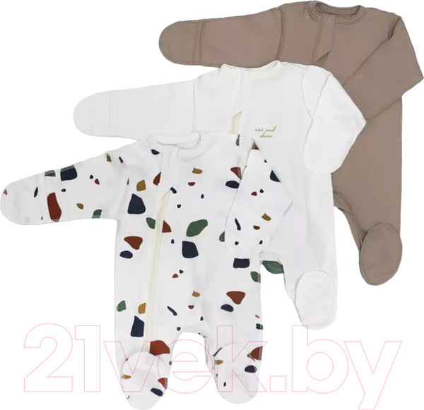 Изображение товара Набор комбинезонов для малышей Rant Mosaic / 1575/1 (р.56, бежевый)