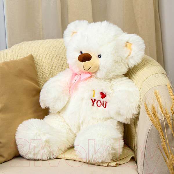 Изображение товара Мягкая игрушка Sima-Land Медведь. Я люблю тебя / 10575536 (белый)