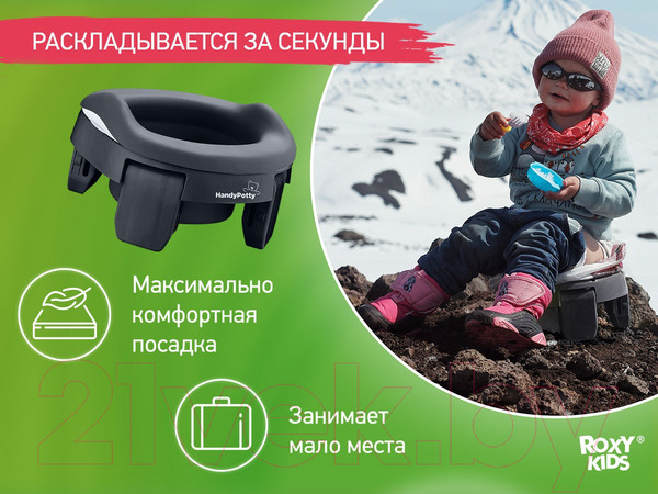 Изображение товара Дорожный горшок Roxy-Kids HandyPotty / HP-255DGG (графит)