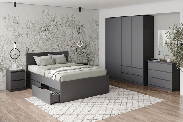 Изображение товара Полуторная кровать ДСВ Мори КРМЯ 1400.1/1 (графит)