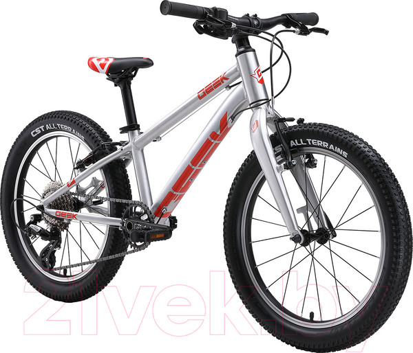 Изображение товара Детский велосипед STARK Geek 20 2024 (10, лакированный алюминий/красный)
