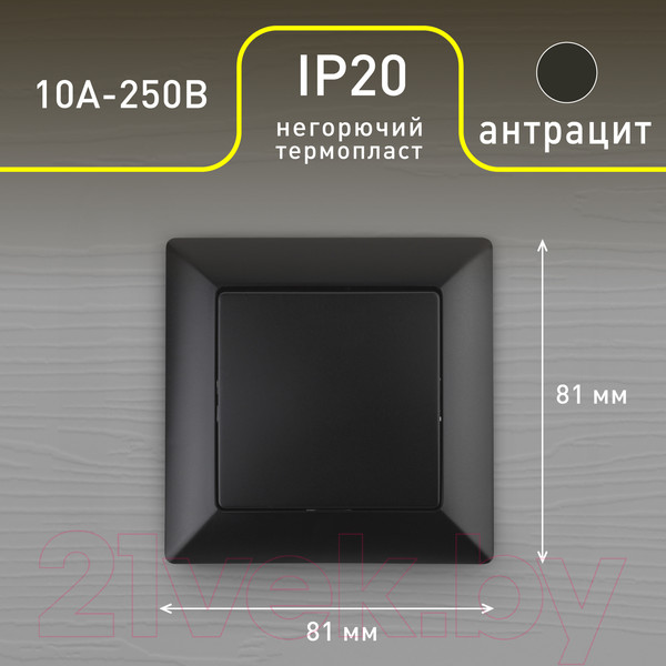 Изображение товара Выключатель INTRO Solo 4-101-05 / Б0053548 (антрацит)