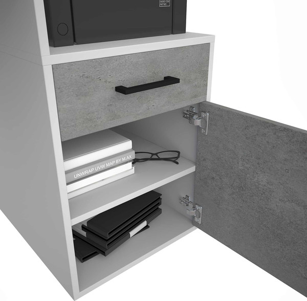 Изображение товара Компьютерный стол МДК Лайф (белый/цемент светлый)