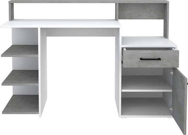 Изображение товара Компьютерный стол МДК Лайф (белый/цемент светлый)