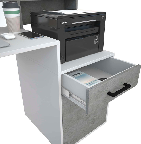 Изображение товара Компьютерный стол МДК Лайф (белый/цемент светлый)