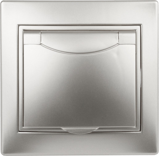 Изображение товара Розетка INTRO Plano 1-203-03 / Б0053892 (алюминий)