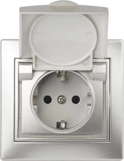 Изображение товара Розетка INTRO Plano 1-203-03 / Б0053892 (алюминий)