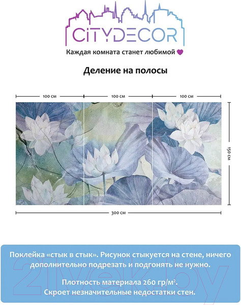 Изображение товара Фотообои листовые Citydecor Blossom 18 (300x150см)