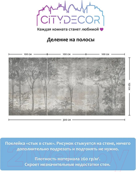 Изображение товара Фотообои листовые Citydecor Dark Side 34 (300x150см)