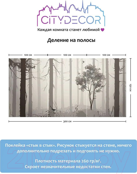 Изображение товара Фотообои листовые Citydecor Dark Side 35 (300x150см)