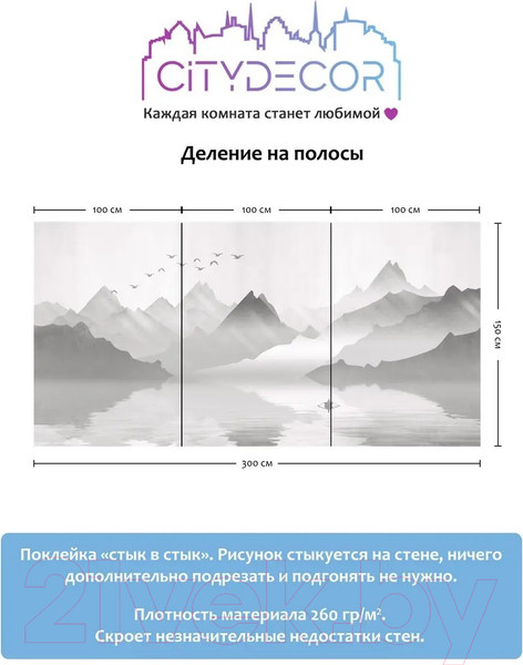 Изображение товара Фотообои листовые Citydecor Абстракция 107 (300x150см)