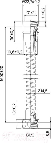 Изображение товара Душевой шланг Milardo 130S160M19