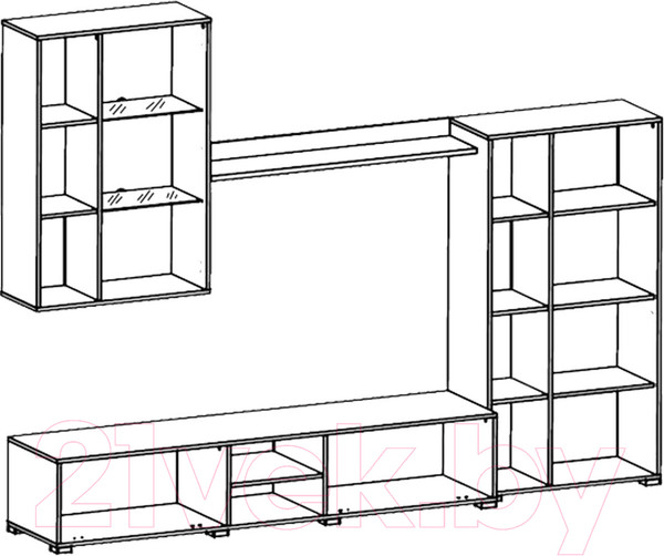 Изображение товара Стенка Black Red White Акант (белый/дуб наварра)