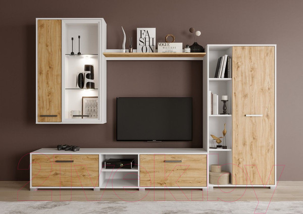 Изображение товара Стенка Black Red White Акант (белый/дуб наварра)