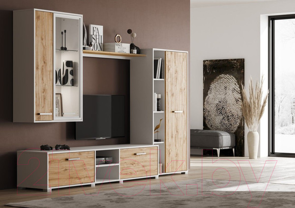 Изображение товара Стенка Black Red White Акант (белый/дуб наварра)