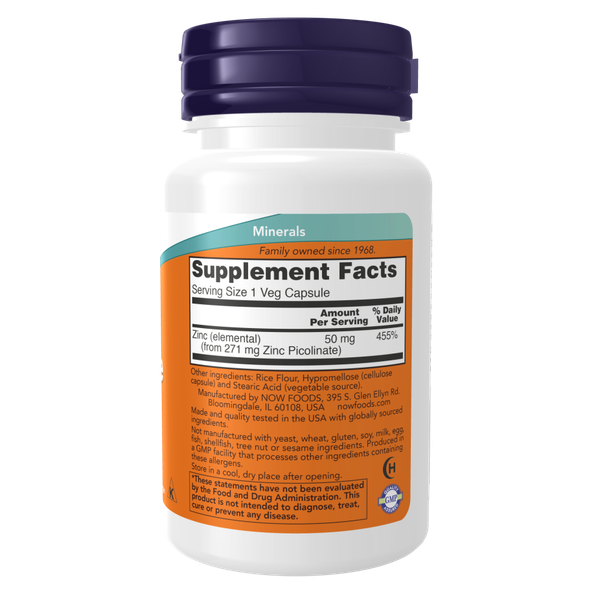 Изображение товара Минерал NOW Foods Zinc Picolinate 50mg (60шт)