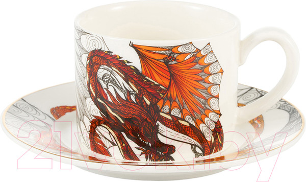 Изображение товара Чашка с блюдцем Gipfel Dragon 42944 (белый)