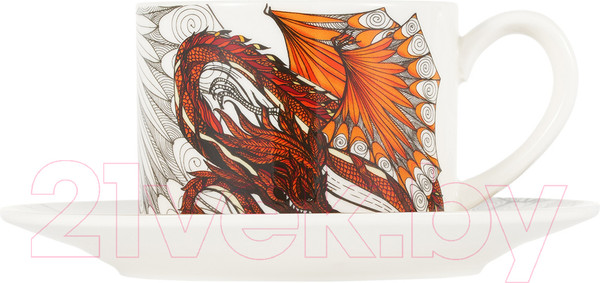 Изображение товара Чашка с блюдцем Gipfel Dragon 42944 (белый)