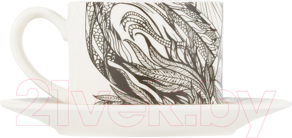 Изображение товара Чашка с блюдцем Gipfel Dragon 42944 (белый)