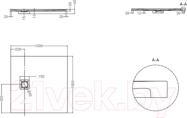 Изображение товара Душевой поддон Salini Oasi 120324M (S-Stone, белый матовый)
