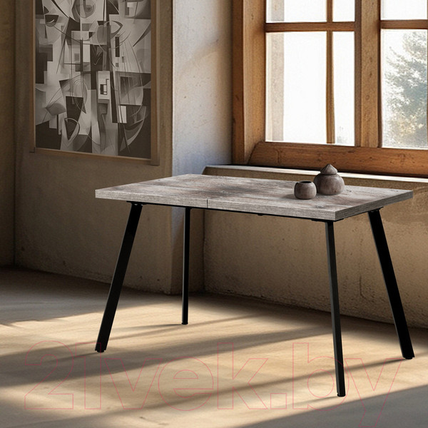 Изображение товара Обеденный стол Millwood Ванкувер 120-152x70x75 (сосна пасадена/металл черный)