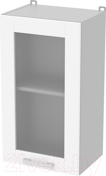 Изображение товара Шкаф навесной для кухни Интерлиния Компо ВШ40ст-720-1дв (белый платинум)
