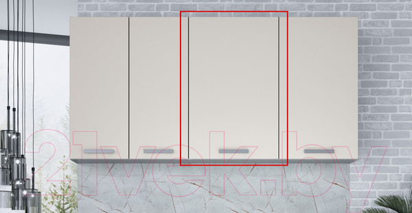 Изображение товара Шкаф навесной для кухни Интерлиния Компо ВШ45-720-1дв (персидский жемчуг)