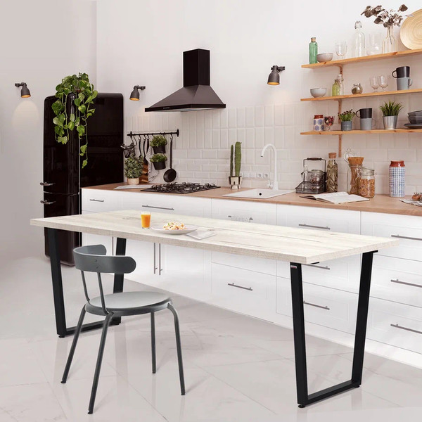 Изображение товара Обеденный стол Millwood Лофт Уэльс 180x80x75 (дуб белый Craft/металл черный)