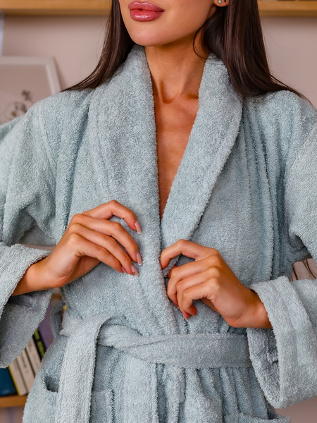 Изображение товара Халат Minteks Махровый / ТВ03-9 (р.46, мятный)