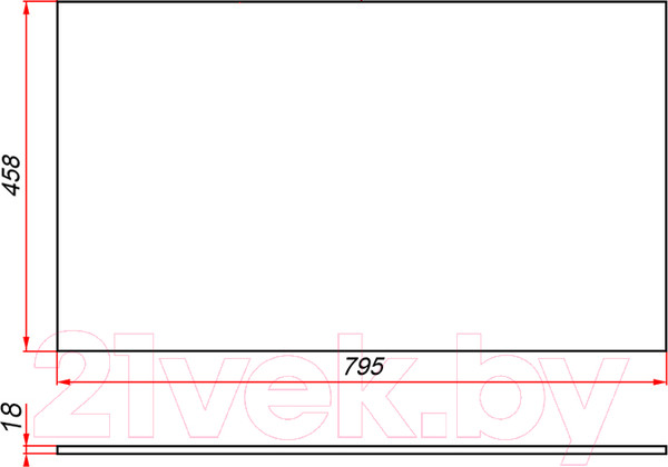Изображение товара Столешница для тумбы в ванную ЗОВ CLDSP18W795458 (белый)