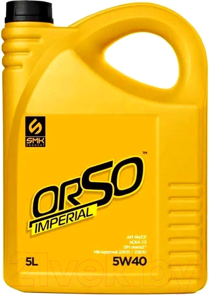 Изображение товара Моторное масло SMK Produkt Orso Imperial 540 5W40 SN/CF / SMK-540ORIM005  (5л)