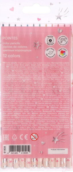 Изображение товара Набор цветных карандашей Erich Krause Pointes / 61808 (12цв)