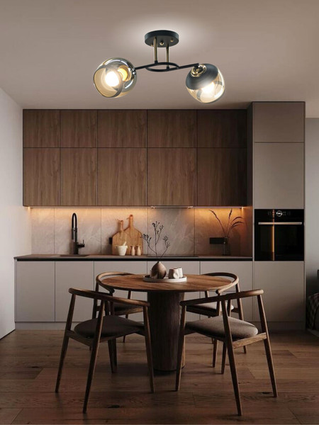 Изображение товара Потолочный светильник Aitin-Pro НПБ 02-2x60-101 / A3615/2 (черный/золото)