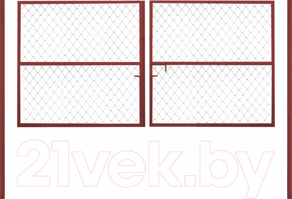 Изображение товара Ворота распашные Белзабор Из профильной трубы и сетки рабицы наружное открытие 4x1.8м