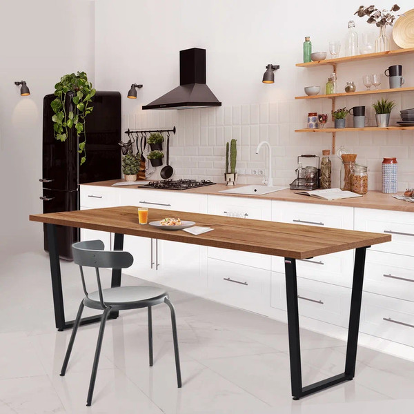 Изображение товара Обеденный стол Millwood Лофт Уэльс 180x80x75 (дуб табачный Craft/металл черный)