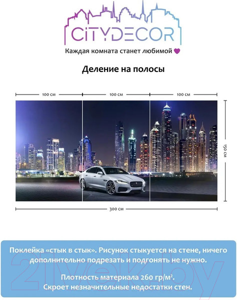 Изображение товара Фотообои листовые Citydecor Транспорт 10 (300x150см)