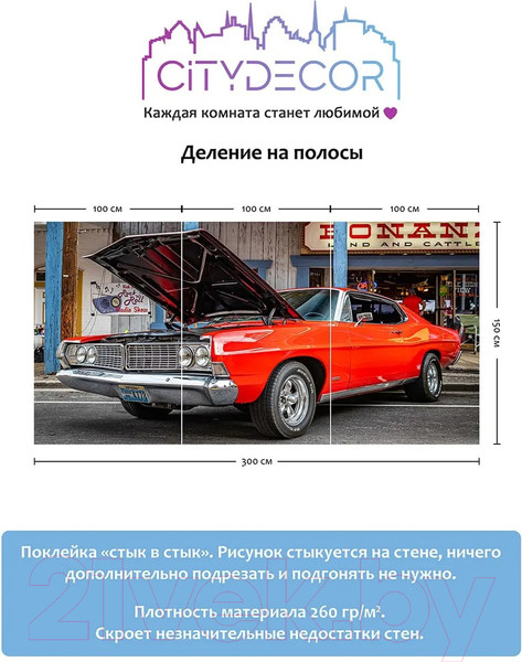 Изображение товара Фотообои листовые Citydecor Транспорт 149 (300x150см)