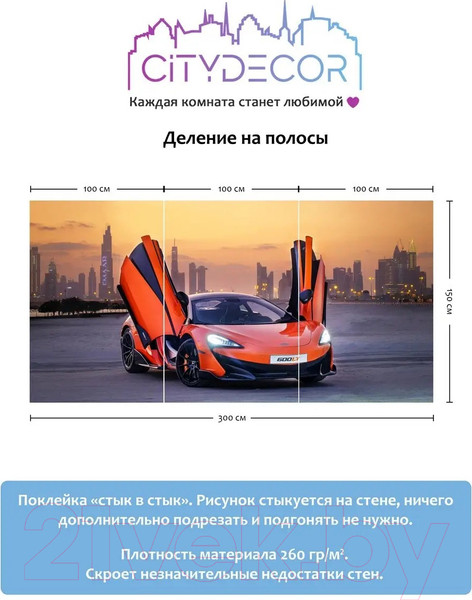 Изображение товара Фотообои листовые Citydecor Транспорт 5 (300x150см)