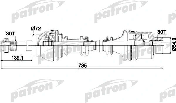 Изображение товара Приводной вал Patron PDS0093