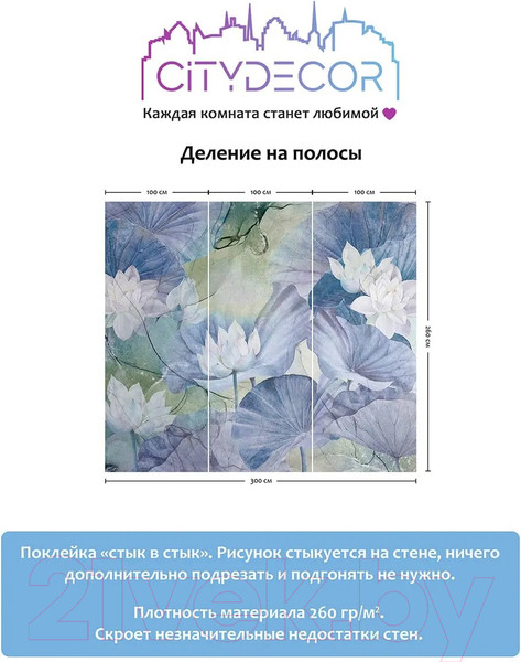 Изображение товара Фотообои листовые Citydecor Blossom 18 (300x260см)