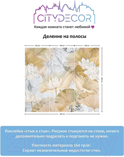 Изображение товара Фотообои листовые Citydecor Blossom 21 (300x260см)